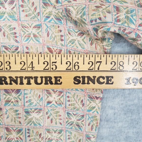 Tori Richard Cotton Lawn Hawaiian Aloha Shirt Mens 2XL Tan Palm Squares - Picture 4 of 5